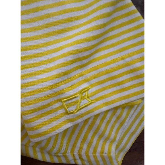 Cutter & Buck Men's Moisture Wicking Drytec Tonal Yellow/White Stripe Polo Shirt - Picture 3 of 7